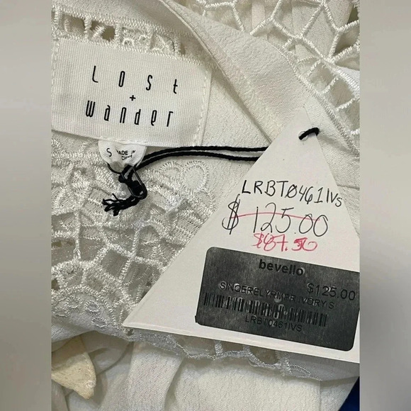 Lost + Wander Sincerely Cream Lace Long Sleeve Romper New with‎ tags Small - Picture 5 of 6